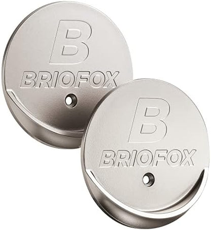BRIOFOX Shower Curtain Rod Holder 3M Adhesive | Heat Resistant | Waterproof | Max Load 60 lbs Shower Rod Retainer for Wall, 2 Pack, Nickel (Rod Not Included)