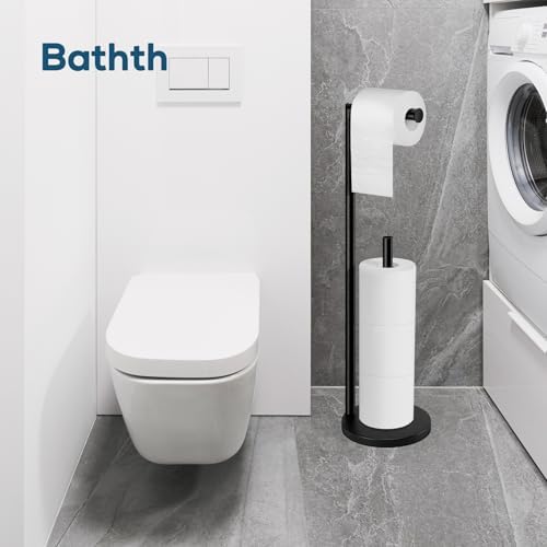Toilet Paper Holder Stand, Black Toilet Paper Holder Free Standing