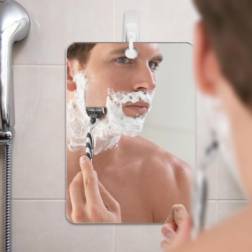 Shave Well X-Large Anti-Fog Shaving Mirror with Removable Adhesive Hook