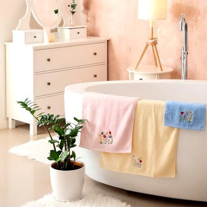 Peryiter 3 Pack Wildflower Decorative Bath Towel Set