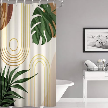 Boho Sage Green Shower Curtain for Bathroom 54x72 Inch