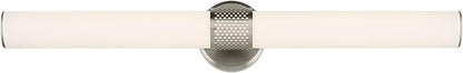Kichler Sashi 32" LED Large Bath Bar with White Glass in Brushed Nickel, Modern, for Vanity, Fireplace, Buffet, Hallway, Vanity Mirror, (32" W x 5" H) 55193NILED