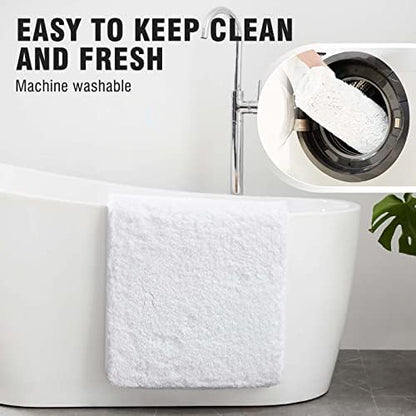 TECHMILLY Super Soft Shaggy Bathroom Rugs, Absorbent Thick Non Slip Microfiber Bath Rugs, Quick Dry Machine Washable Bath Mat for Bathroom Floor, Bathtub and Shower 20"x32"