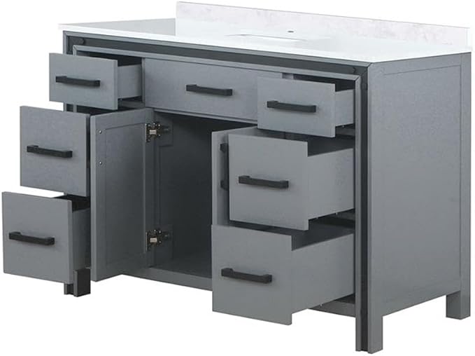 Ziva 48 in W x 22 in D Dark Grey Bath Vanity and Cultured Marble Top