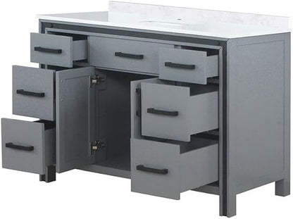 Ziva 48 in W x 22 in D Dark Grey Bath Vanity and Cultured Marble Top