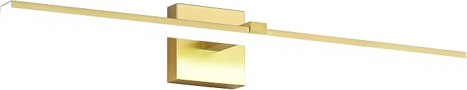 40 Inch LED Vanity Light Gold Bathroom Lighting Fixtures Dimmable Modern Bathroom Lights Over Mirror 6000K Cool White