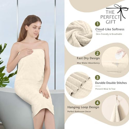 Extra Large Bath Sheet Set of 4,Ultra Soft Fluffy Towel,35”x 70”Oversized Bath Towel Set,Premium Microfiber Bathroom Towel Set Highly Absorbent Quick Dry Shower Towel for Bathroom,Hotel,Spa(Beige)