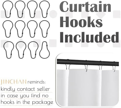 jinchan Boho Shower Curtain Grey and White 70x72 Inch 12 Hooks
