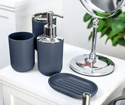 Moss & Stone 6-Piece Blue Bathroom Accessories Set, Soap Dispenser