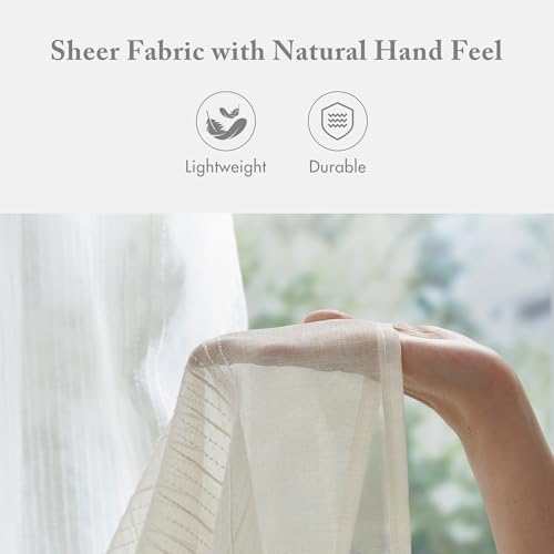 Madison Park Anna Extra Long Shower Curtain for Bathroom, 72 x 84, Ivory