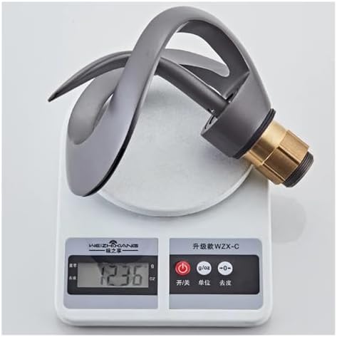 Creative Single Hole Kitchen Faucet, Frosted Gold Bathroom Sink Tap, Hot & Cold Water Mixer, All-Copper Waterfall Style Faucet for Vanity Cabinet