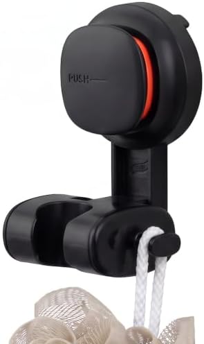 TAILI Shower Head Holder Suction,Visible Safety,with Hooks,Black