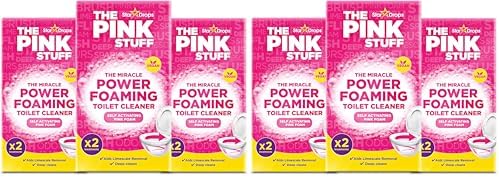 Stardrops The Pink Stuff Miracle Power Foaming Toilet Cleaner – Self-Activating Formula for Deep Cleaning,Stain Removal,and a Fresh Shine – Bathroom Essential,(Pack of 6)