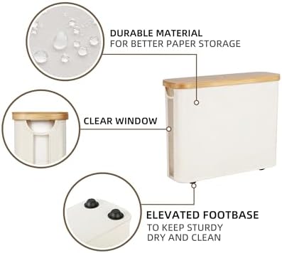 StorageWorks Toilet Paper Storage Basket with Bamboo Lid & Window