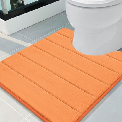 Buganda Memory Foam U-Shaped Toilet Rugs 24 x 20, Absorbent Bathroom mat