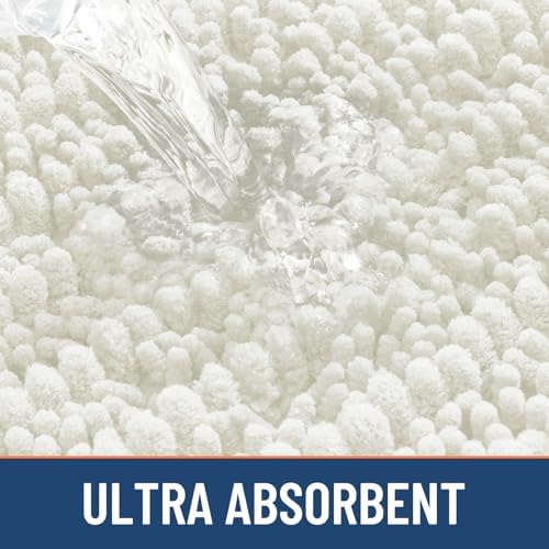 Smiry Bathroom Rugs 30X20, Extra Soft Rubber Backing Chenille Bath Mats