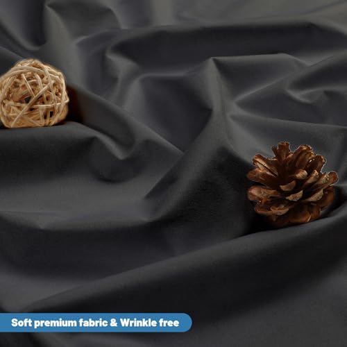 1 Pack Water-Repellent Fabric Shower Curtain Liner, 72x84 Black