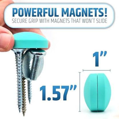 Powerful Anti-Billowing Magnetic Shower Curtain Weights for Splash-Free Bath Experience - 360° Silicone Wrapped - Will Never Rust - Heavy Magnets Prevent Curtain Liners from Blowing | 4 Pairs | Green