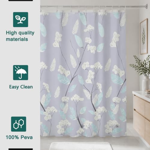 Shower Curtain Liner, 100% Waterproof Peva Shower Curtains with 3 Duty Heavy Bottom Magnets and 12 Rust Proof Grommets, 72x72 Weighted Shower Liner for Shower Stall, Bathtubs