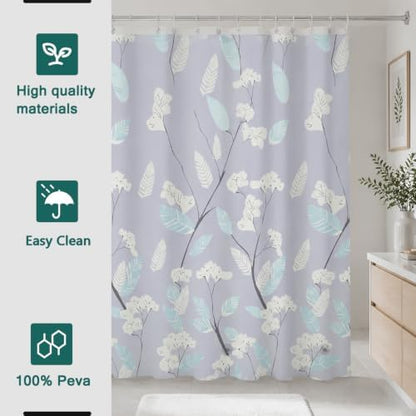 Shower Curtain Liner, 100% Waterproof Peva Shower Curtains with 3 Duty Heavy Bottom Magnets and 12 Rust Proof Grommets, 72x72 Weighted Shower Liner for Shower Stall, Bathtubs