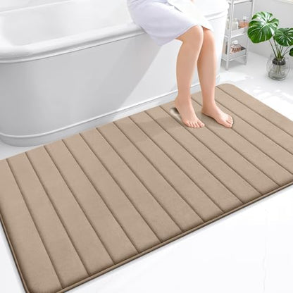 OLANLY Memory Foam Large Bath Mat 59x34, Super Soft Absorbent Bathroom Rugs