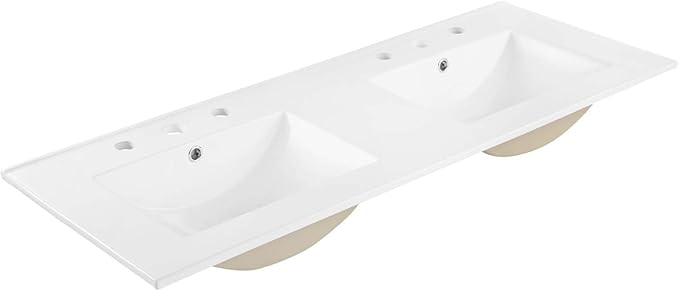 Modway EEI-4376-WHI Cayman 48" Double Basin Bathroom Sink, White