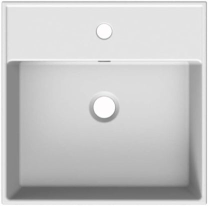 Scarabeo 8031/R-60-One Hole Teorema Rectangular Ceramic Wall Mounted/Vessel Sink, White