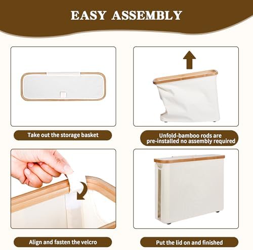 Toilet Paper Storage Basket with Lid - The Ultimate Bathroom Organizer, Free Standing Toilet Paper Holder for Up to 9 Mega Rolls, Toilet Tissue Storage Bin with Handle for RV Closet, Beige