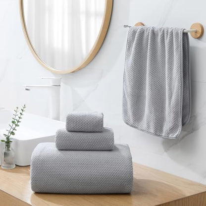 YTYC 39x78 Bath Sheets Set,Towels for Bathroom,Silver Grey,6-Pieces