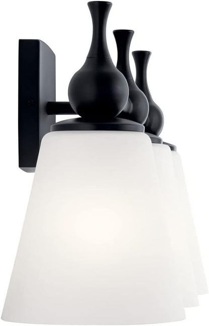 Kichler Cosabella 24 Inch 3 Light Vanity Light with Satin Etched Case Opal in Polished Nickel