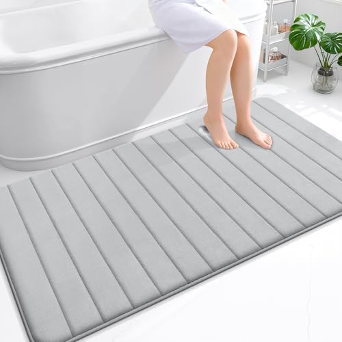 OLANLY Memory Foam Large Bath Mat 59x34, Super Soft Absorbent Bathroom Rugs