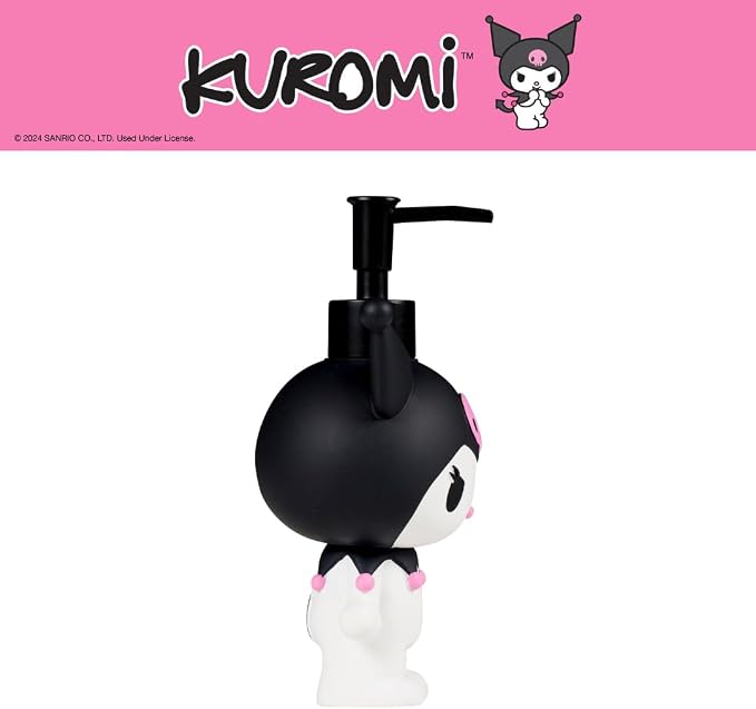 Sanrio Kuromi Soap/Lotion/Hand Sanitizer Resin Pump Dispenser, 13 Ounces, (Officially Licensed Product) by Franco