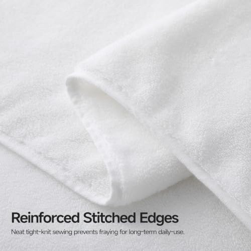 REDKISS Luxury White Bath Towels Set of 2, 100% Cotton 760GSM Heavyweight Bath Sheets, 31 x 63 Inch Oversized Large Bath Towels, Soft Plush Fluffy, Highly Absorbent Quick Dry Hotel Collection