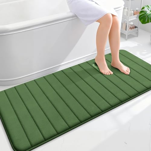 OLANLY Memory Foam Long Bathroom Rugs Runner 59x24, Super Soft Absorbent