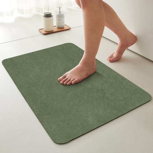 TYUU Thin Bath Mat, Bathroom Rugs Non Slip Washable, 24x36 Sage Green