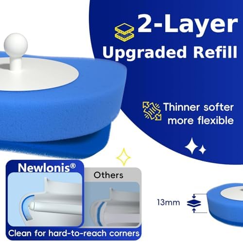 Disposable Toilet Bowl Brush with 8 Scented Toilet Wand Refills