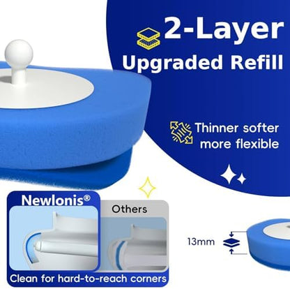 Disposable Toilet Bowl Brush with 8 Scented Toilet Wand Refills