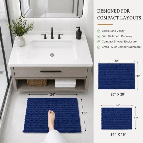 Arotive Bathroom Rugs Mat 24x16, Soft Absorbent Chenille Shaggy Bath Mat