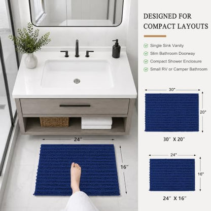 Arotive Bathroom Rugs Mat 24x16, Soft Absorbent Chenille Shaggy Bath Mat