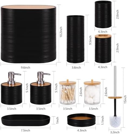 25 PCS Black Bathroom Accessories Set丨Shower Curtain Bathroom Accessory