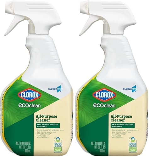 CLOROX CloroxPro EcoClean All-Purpose Cleaner Spray Bottle, 32 Fluid Ounces (Pack of 2)