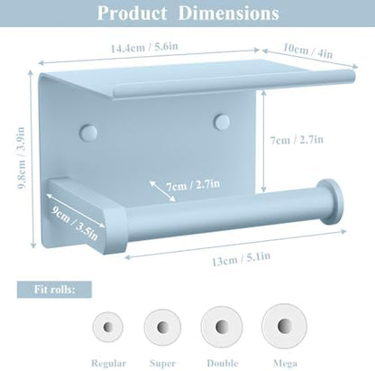 Toilet Paper Holder with Shelf Wall Mounted Toilet Paper Roll Dispenser
