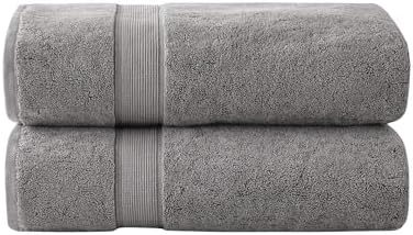 Madison Park Cotton Bath Sheet 2 Piece Oversized, 800GSM, 34" x 68" Grey