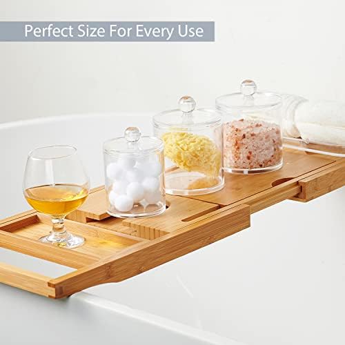 SheeChung 12 Pack Acrylic Qtip Holder with Labels,Qtip Jars for Bathroom