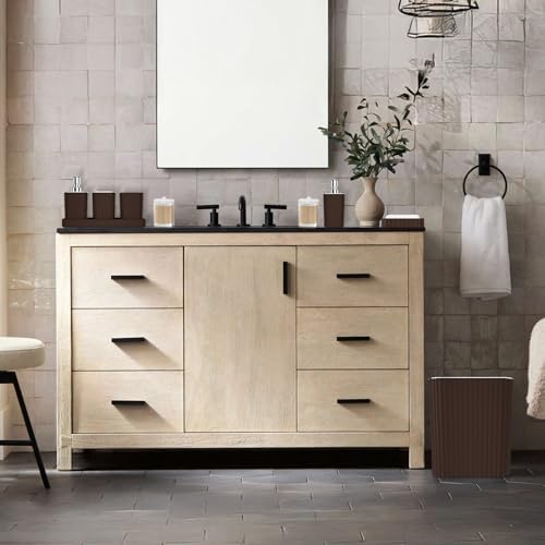 XLHOMO Bathroom Accessories Set - Gorgeous Bathroom Set, 10PC Brown Bathroom Accessories, Bathroom Accessory Set, Toilet Brush, Trash Can, Qtip Holder Dispenser & Soap Dispenser
