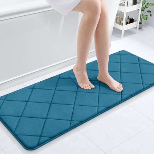 OLANLY Memory Foam Bath Mat 47x20, Ultra Soft and Absorbent Bathroom Rugs