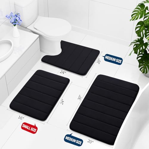 Buganda Memory Foam Bath Mat 59 x 34, Ultra Soft Absorbent Bathroom Rugs