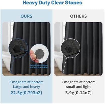 1 Pack Water-Repellent Fabric Shower Curtain Liner, 72x78 Black
