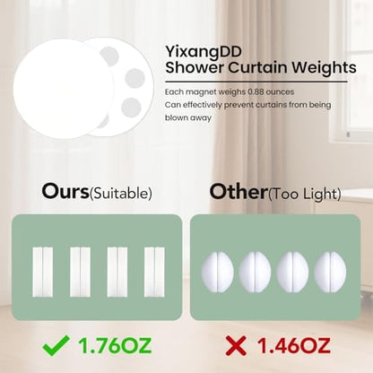YixangDD 12 Pack Shower Curtain Weights, Silicone Covered Curtain Magnets
