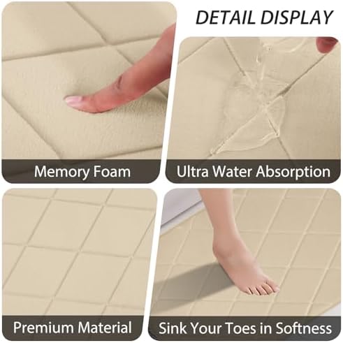 Bathroom Accessory Set - 25PC Bathroom Sets with Shower Curtain and Rugs, Beige Bathroom Set, Bathroom Accessories Set, Shower Curtain Sets with Rugs, Trash Can & Soap Dispenser